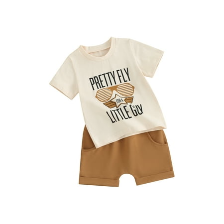 

Baby Boy Summer 2 Piece Set Short Sleeve Star Print Tops + Shorts