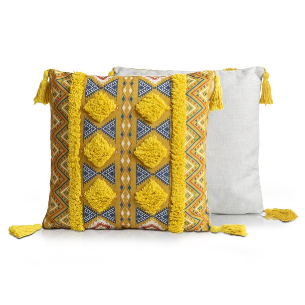 Cojines Decorativos Sala Yellow Mellow Raga Boho Style 2 Pzs