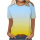 thumbnail image 1 of Camiseta de Manga Corta de Cuello Redondo Impresa Casual de la Moda de las Mujeres, Poliéster Ligero para el Uso Diario, 1 of 8