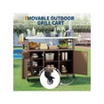 thumbnail image 2 of Bingirl Home Outdoor Grill Cart With Storage Cabinet Metal Kitchen Island Prep Table With Movable Universal Wheels And Stainless Steel Top Spice Rack Towel Rack and Lockable Wheels For BBQ Backyard, 2 of 7