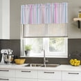 thumbnail image 5 of Colorful Striped Valances for Windows, Decorative Rod Pocket Window Valance Curtains, Pink Blue Yellow Abstract Vertical Lines Short Curtain Drapes for Kitchen/Living Room, 2 Panels, 54" W x 18" L, 5 of 8