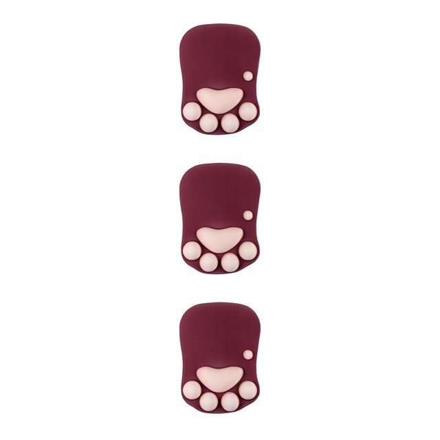 Guardoinrt Comfortable And Stylish Cat Paw Mouse Mat For Wrist Protection Unique Safe DS-013 wine red 3Set