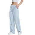 thumbnail image 2 of Womens Striped Gingham Pajama Lounge Boxer Pants Cute Comfy Bottoms with Pockets Fall Y2K Outfits Light Blue S, 2 of 9