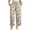 thumbnail image 7 of Gleelist Women Plus Size Casual Drawstring Wide Leg Pants Stretchy Straight Long Trousers With Pocket XL-5XL, 7 of 7