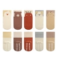 thumbnail image 1 of 5 pares de calcetines antideslizantes para bebés y niñas, calcetines gruesos de invierno cálidos con empuñaduras para calcetines de rizo para bebés y niños, 1 of 7