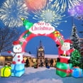 thumbnail image 5 of 12.5FT Christmas Inflatables Archway, Inflatable Santa Claus and Snowman Sitting on Gift Boxes, Christmas Arch Blow Up Yard Decorations and LED Lights Built-in for Party Indoor, Outside, Garden, Lawn, 5 of 8