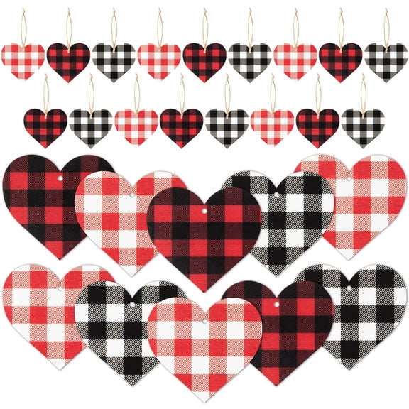 Haooryx Wooden Heart Pendant Set for Wedding Party Decoration,27 Pack