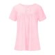thumbnail image 4 of Camisetas Casuales de Mujer Cuello Redondo de Color Sólido con Diseño de Manga de Botón Ahuecado, Camiseta de Verano Ligera para Uso Diario, 4 of 8