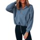 thumbnail image 1 of Sudaderas con capucha de forro polar Sherpa de manga larga para mujer, abrigo borroso informal con cremallera, sudadera, Tops cortos, Sudadera con capucha y bolsillos, 1 of 5