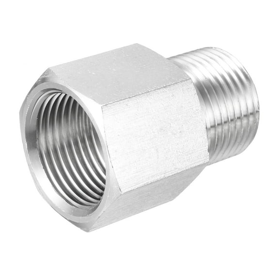 Pipe to Fitting Adapter, Pressure Gauge Adapter M20X1.5 NPT Male Pipe x M20X1.5 Female Pipe