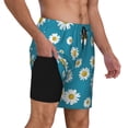 thumbnail image 2 of Kdxio Daisies Flowers Print Men's Swim Trunks with Compression Liner 7 Inch Inseam Quick Dry Swim Shorts, 2 of 7