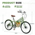 thumbnail image 6 of Aukfa 24" Cruiser Bike for Women Girls Ladies,Commuter Bike Shimano 6 Speed Bicycle Hybrid Bikes,Green, 6 of 8