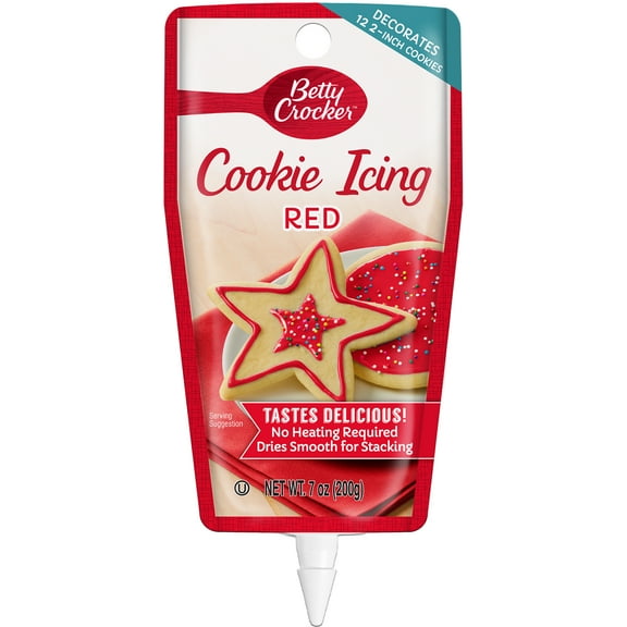 Betty Crocker Red Cookie Decorating Icing, Vanilla Flavor, 7 Ounce Pouch