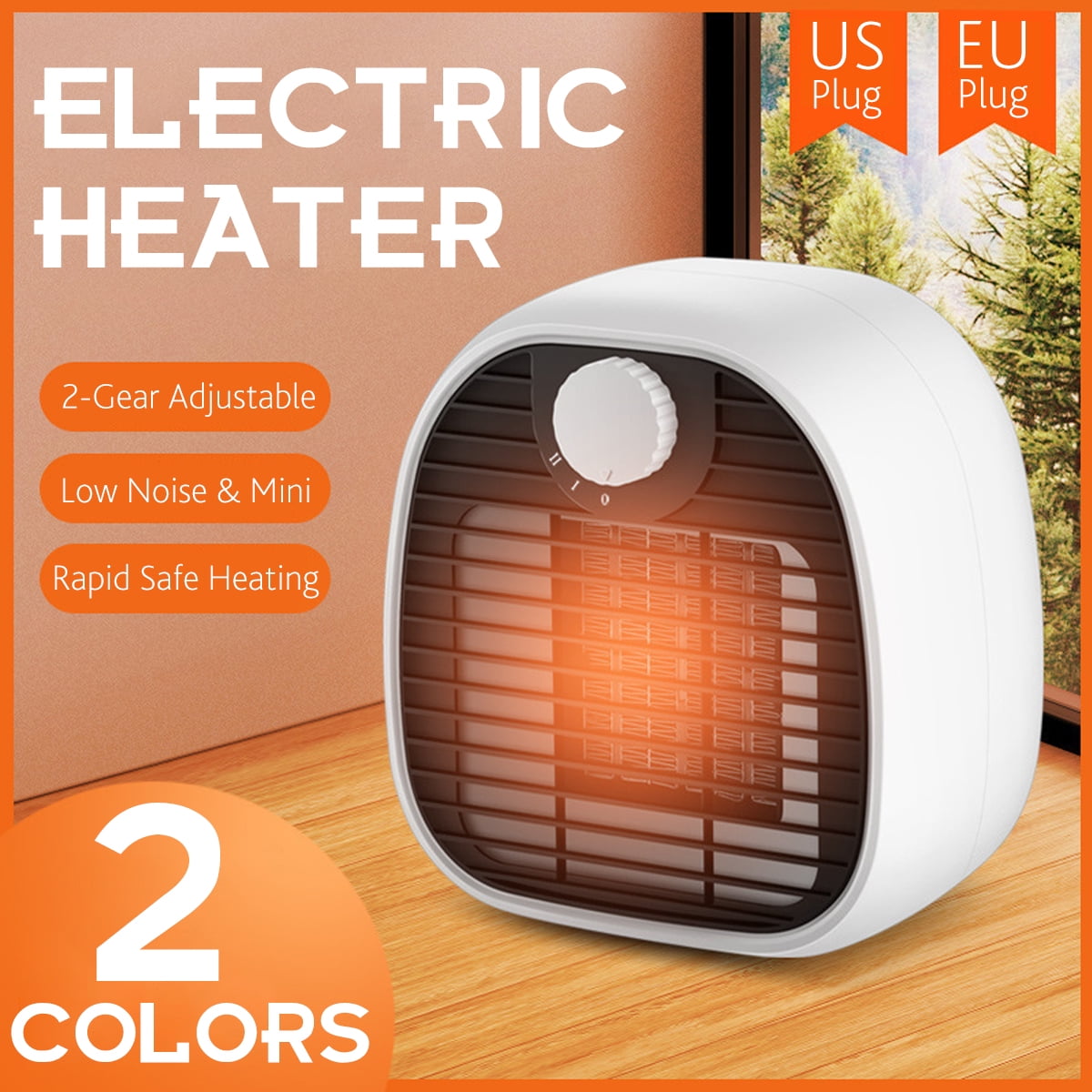 650W/1000W Electric Space Heater Safe Overheat Protection Quiet