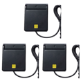 thumbnail image 1 of 3X USB Smart Card Reader Atm Bank Tax Declaration Ic Card ID Card Smart Card Reader(Black), 1 of 5