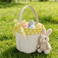 thumbnail image 6 of Sturdy Large Capacity Canvas Easter Basket Empty Easter Bucket For Easter Egg Hunting Durable Fabric Basket With Decorative Bow For Holiday Party Home Decor, 6 of 8