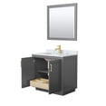 thumbnail image 3 of Wyndham Collection Miranda 36" Wood&Carrara Single Bathroom Vanity in Gray/Gold, 3 of 6