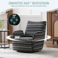 thumbnail image 3 of Living Room Chairs Modern Style 360° Swivel Leisure Chair Fabric Striped Armrest Swivel Chair with sand-rimmed fabric and metal bracket, suitable for living room, balcony and bedroom,Accent Chairs, 3 of 25