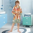 thumbnail image 5 of FORMRS Niños Bathrobe Unisex Hooded Robe Soft Plush Pajamas Sleepwear, Size 2-3T, Hand Drawn Floral, 5 of 7