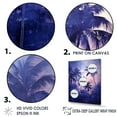 thumbnail image 3 of Designart "Mystical Impressions Of Indigo Palm Trees I" Palms & Palm Trees Floater Framed Wall Art Living Room, 3 of 5