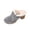 Gray, variant on Women's Fleece Lined Mule Clogs Closed Toe Chunky Block Heel Slip On Slippers Solid Faux Suede Winter Warm Rhinestone Buckle Indoor Outdoor