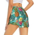 thumbnail image 3 of Xecao's Pineapple for a double-layer running short for women, perfect for gym, tennis, and more, featuring a convenient pocket., 3 of 9