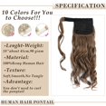 thumbnail image 5 of My-Lady 100% Remy Human Ponytail Hair Extension Wrap Around Real Curly Wavy Human Hair Hairpieces 18inch #06 Light Brown, 5 of 8