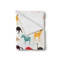 thumbnail image 2 of Zoo Soft Flannel Fleece Throw Blanket, European Animal Silhouettes in Cartoon Style Safari Wildlife Zoo Theme, Cozy Plush for Indoor and Outdoor Use, 50" x 70", Multicolor, by Ambesonne, 2 of 5