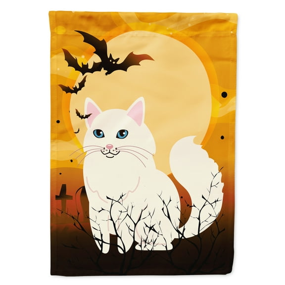 Carolines Treasures BB4438GF Halloween Turkish Angora Cat Flag Garden Size  Small multicolor
