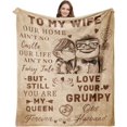 thumbnail image 1 of LHSHID Mothers Day for Wife Gifts to My Wife Blanket Wife Birthday Gift Ideas from Husband Wedding Anniversary Birthday Blanket Romantic Gifts for Wife 50"x60", 1 of 6