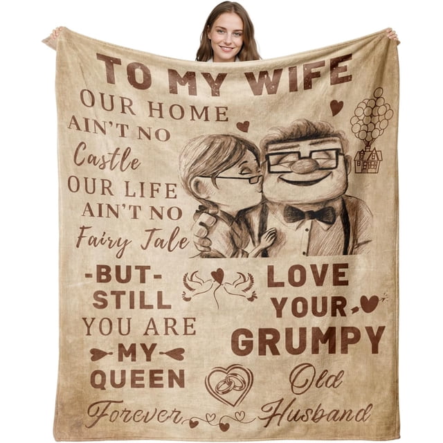 LHSHID Mothers Day for Wife Gifts to My Wife Blanket Wife Birthday Gift Ideas from Husband Wedding Anniversary Birthday Blanket Romantic Gifts for Wife 50"x60"