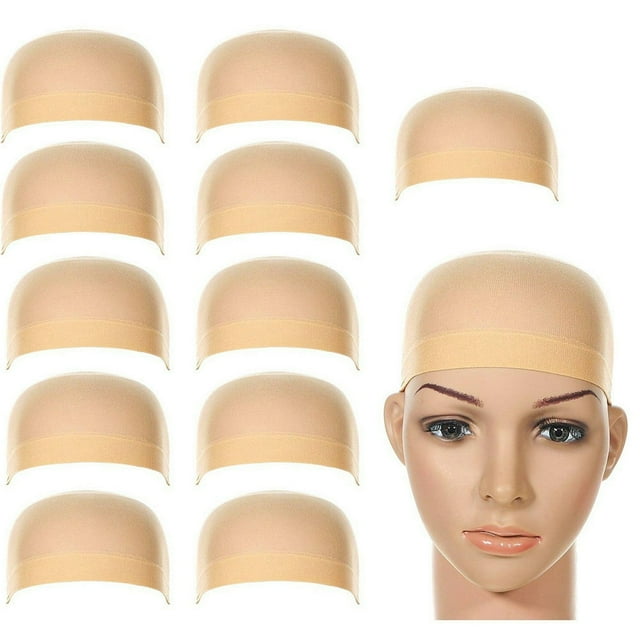 2/12 Pcs Femmes Hommes Perruque Extensible Doublure Chapeau Accessoire Postiche