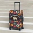 thumbnail image 6 of Fuzoiu Skulls and Flowers Print Suitcase Cover,Washable Luggage Covers for Suitcase,Elastic Luggage Protector Cover,Scratch Resistant Travel Suitcase Covers-Medium, 6 of 7