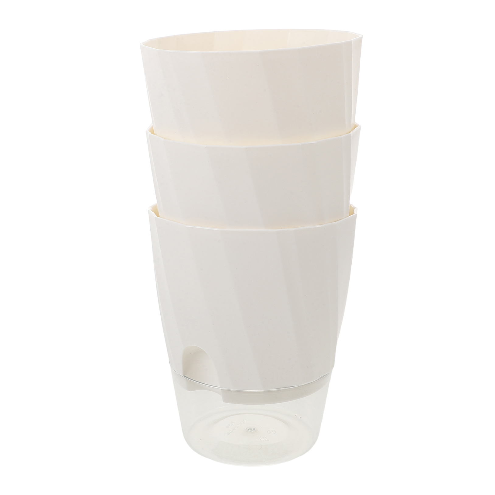 Homoyoyo 3-Pack Self-Watering Flower Pots White Plastic for Indoor and Outdoor Plants with Automatic Watering
