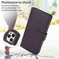thumbnail image 3 of Premium PU Leather Wallet Case for iPhone 15 Plus, Classic with Card Slots Magnetic Closure RFID Protection Wrist Strap Kickstand Shockproof Flip Case Cover for iPhone 15 Plus, Darkpurple, 3 of 6