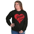 thumbnail image 3 of Jesus Christ Love Christian God Cross Women Plus Size Crewneck Sweatshirt Brisco Brands 5X, 3 of 5