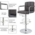 thumbnail image 4 of Duhome Elegant Lifestyle Bar Stool with Back Set of 2, Faux Leather Bar Stools with Arms Modern Adjustable Bar Chairs Black, 4 of 7