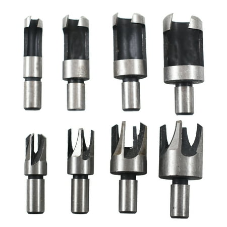 

8Pcs Wood Plug Cutter Carbon Steel Straight and Taper Claw Drill Bit Set Fit for Woodworking Hole Saw Cutting 5/8 1/2 3/8 1/4