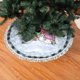 thumbnail image 1 of Falda de árbol de Navidad con flecos de encaje, letrero de corona navideña Let It Snow, muñeco de nieve familiar de metal redondo para garaje, falda de árbol suave, ligera y agradable al tacto de 48", 1 of 7