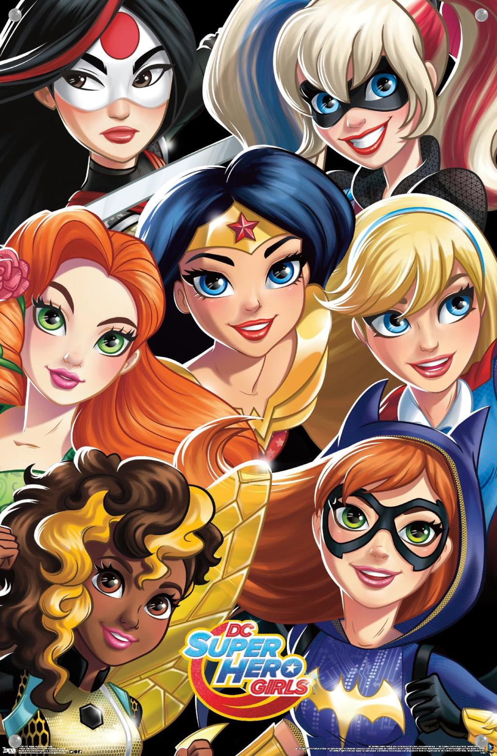 DC Comics TV - DC Superhero Girls - Group Wall Poster with Push Pins, 14.725" x 22.375"