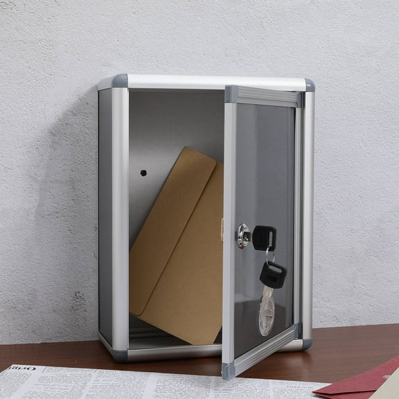 Pawsdot Lightweight Aluminium Alloy Small Mailbox Grey Lock