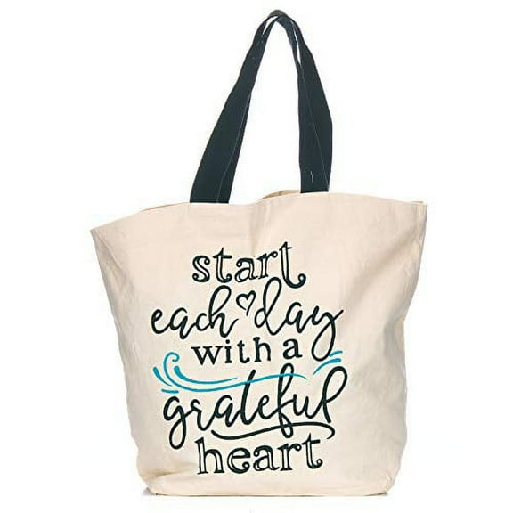 ReLive Cotton Canvas Tote - Reusable Bag with Handles - Grateful Heart