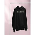 thumbnail image 3 of Be Kind Daisy Lettering Hoodie Women -Image by Shutterstock, Female XX-Large, 3 of 4
