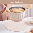 thumbnail image 5 of LOKHOM 13" Round Placemats Set of 6, Faux Leather Waterproof Heat Resistant Placemats, Reversible Solid Table Mats for Kitchen Dining Room, Beige, 5 of 7