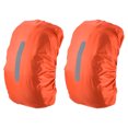 thumbnail image 1 of Unique Bargains 40-50L Waterproof Backpack Rain Cover 2 Pcs with Vertical Reflective Strap, M, Orange, 1 of 5