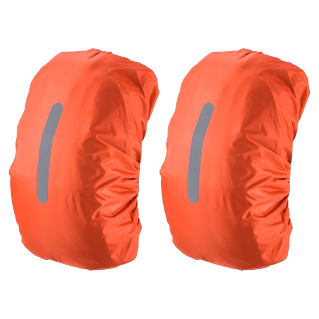 Unique Bargains 40-50L Imperméable à l'Eau Sac à Dos Pluie 2 Pcs avec Sangle Réfléchissante Verticale, M, Orange