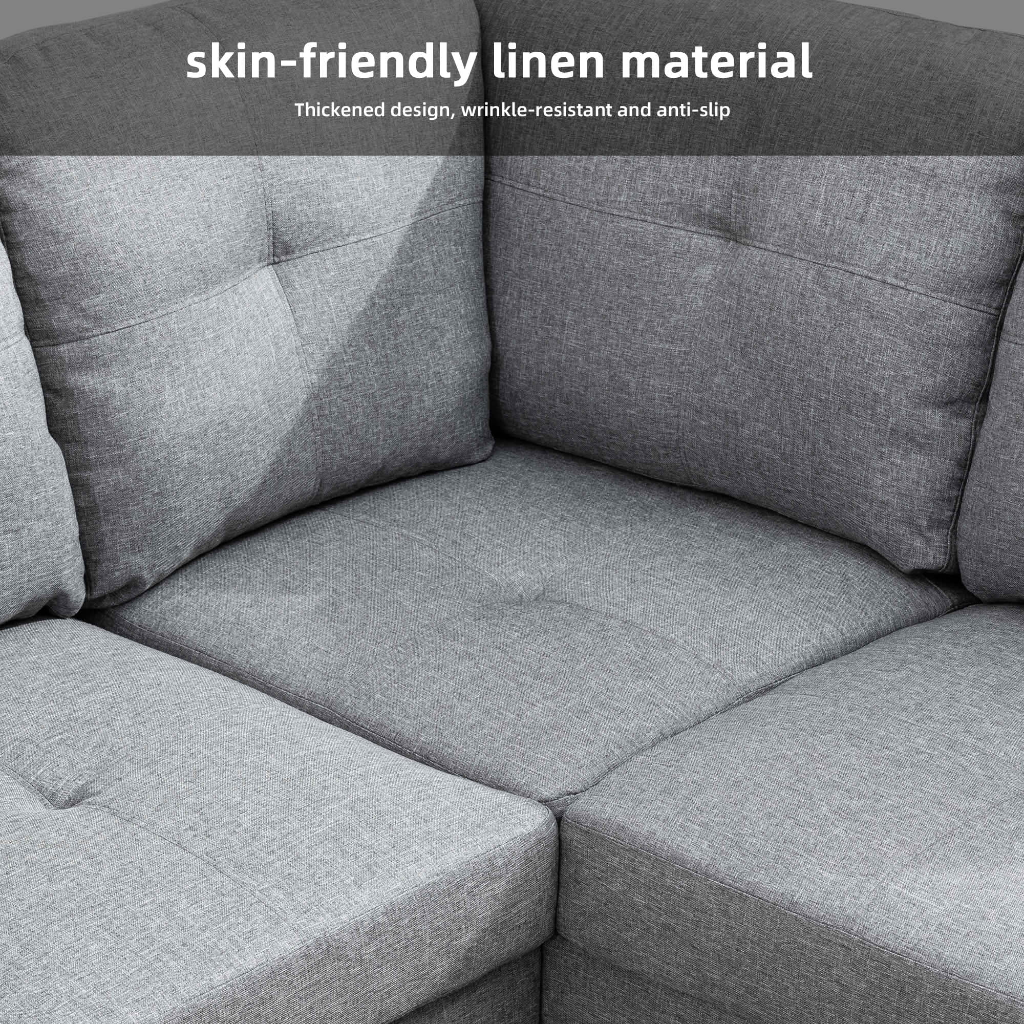 MAYEERTY Modern Adult 3-Piece Couch Living Room Sofa Set，Grey