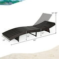 thumbnail image 3 of Costway Adjustable Pool Chaise Lounge Chair Outdoor Patio Furniture PE Wicker W/Cushion, 3 of 10