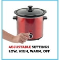 Courant 3.2 Quart Slow Cooker, Red Stainless Steel, Manual Round Crock