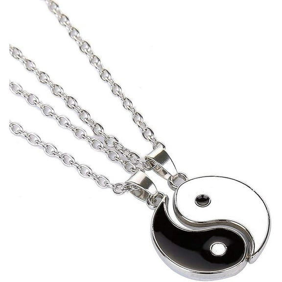 Yin and Yang Necklace, Personalized Engraved Stainless Steel Puzzle Pendant Jewelry, Suitable for Couples Friend Necklaces With Adjustable Chains